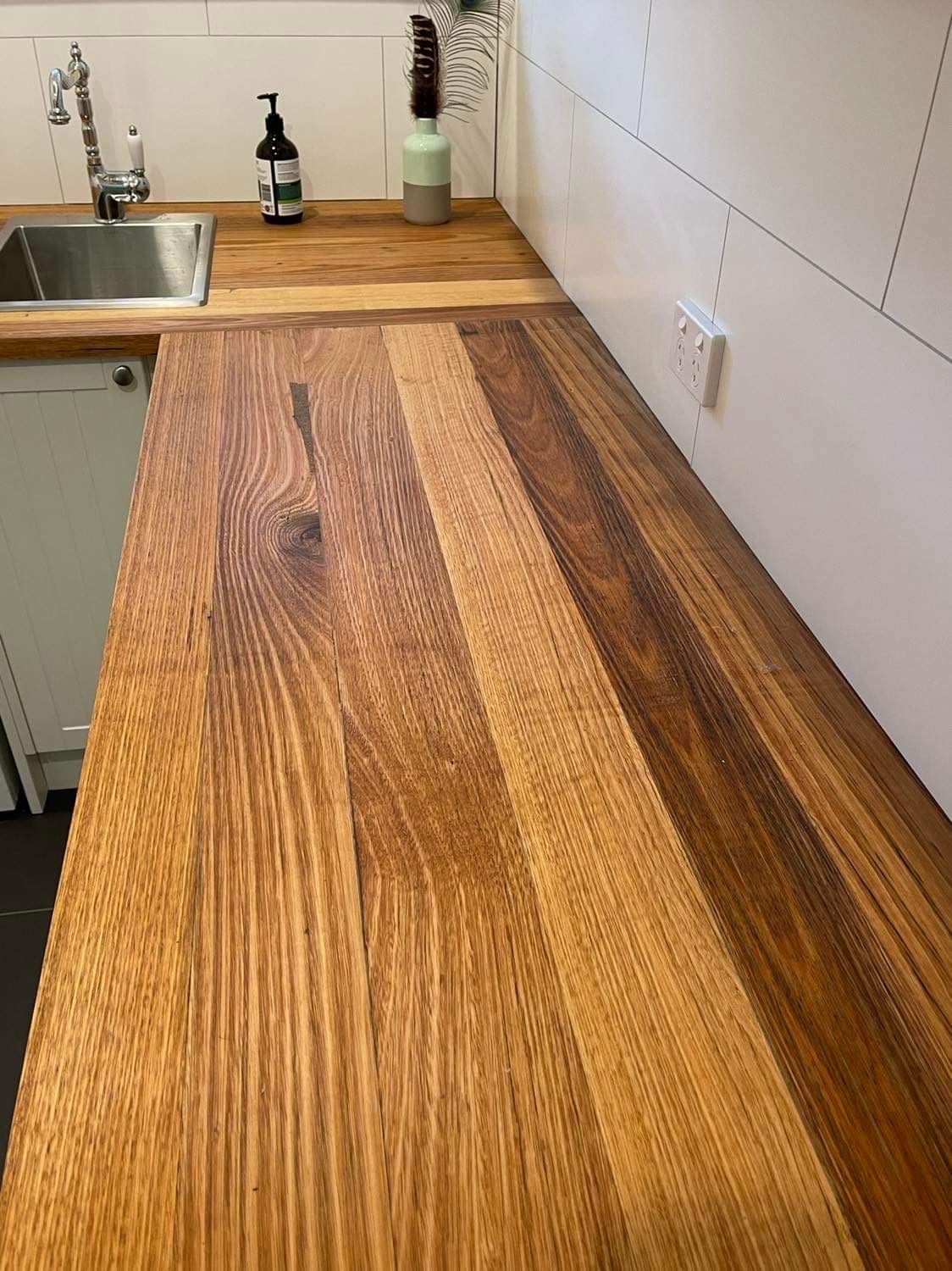 Recycled timber laundry bench